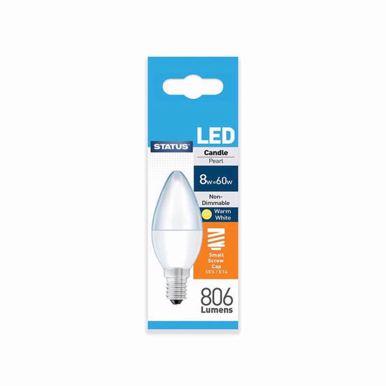 Picture of STATUS LED CANDLE SES PA PEARL W/WHT 1PK BOX