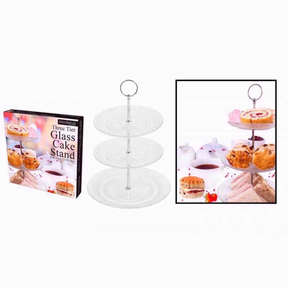 Picture of MODENA GLASS 3 TIER CAKE STAND 15X18X20