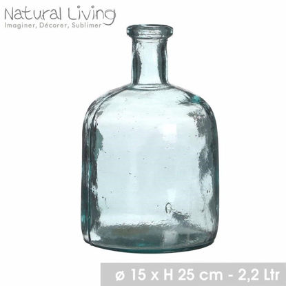 Picture of BOTTLE VASE IN RECYCLED GLASS ROUND H25CM