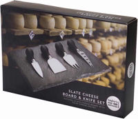 Picture of TE SLATE CHEESE BOARD 4 PCS SET BLACK/SATIN