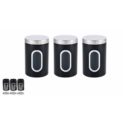 Picture of ROYAL CUISINE CANISTERS SET 3PC BLACK