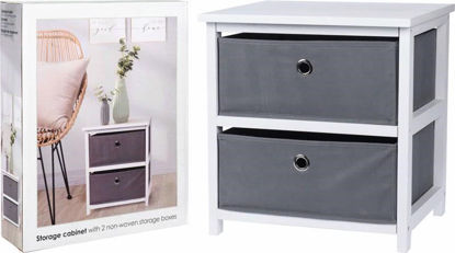 Picture of STORAGE CABINET WITH 2 DRAWERS DARK GREY