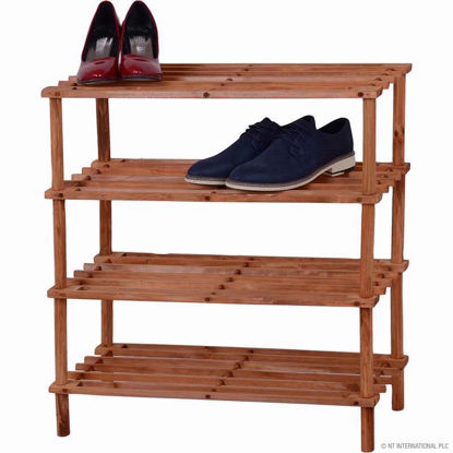 Picture of PRIMA SHOE RACK WOODEN FOUR TIER WALNUT