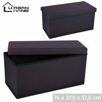 Picture of URBAN LIVING OTTOMAN STORAGE BLACK 76CM