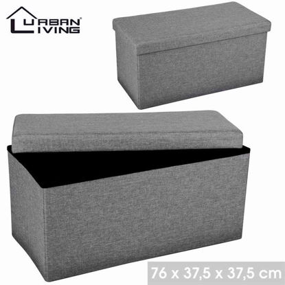 Picture of URBAN LIVING OTTOMAN STORAGE DARK GREY 76CM