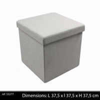 Picture of URBAN LIVING OTTOMAN STORAGE L/GREY 37.5CM