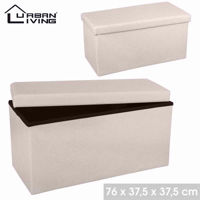 Picture of URBAN LIVING OTTOMAN STORAGE LINEN 76CM