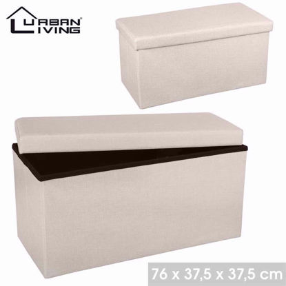 Picture of URBAN LIVING OTTOMAN STORAGE LINEN 76CM