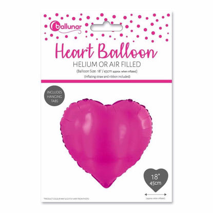 Picture of FOIL BALLOON HEART FUCSHIA 18 INCH