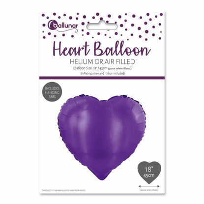 Picture of FOIL BALLOON HEART PURPLE 18 INCH