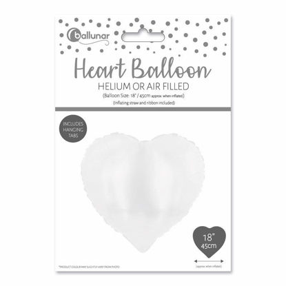 Picture of FOIL BALLOON HEART WHITE 18 INCH