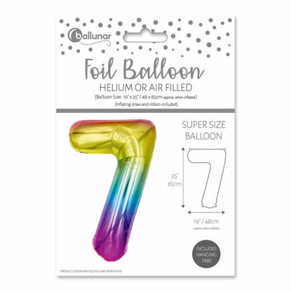 Picture of FOIL BALLOON RAINBOW 48CM NUMBER 7