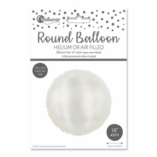 Picture of FOIL BALLOON ROUND IVORY 18 INCH