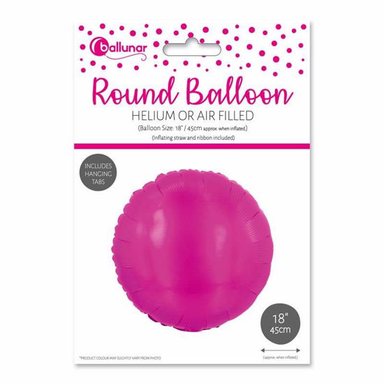 Picture of FOIL BALLOON ROUND FUSCHIA 18 INCH