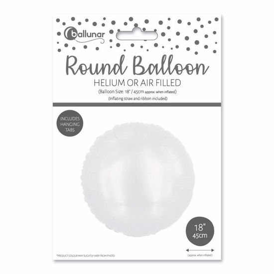 Picture of FOIL BALLOON ROUND WHITE 18 INCH