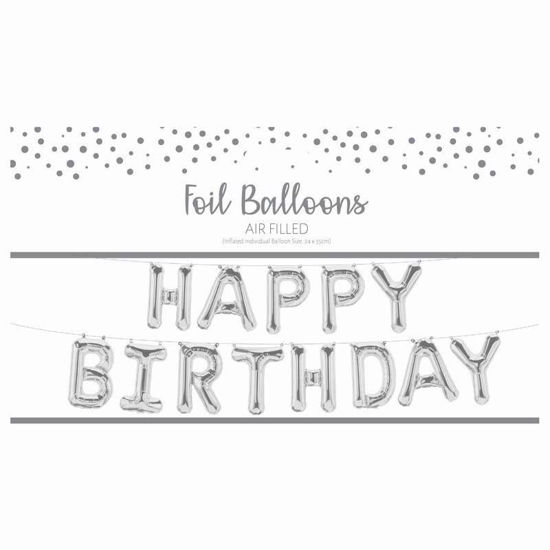 Picture of FOIL SILVER BIRTHDAY BALLOON