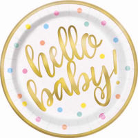 Picture of HELLO BABY PLATES 9INCH 8