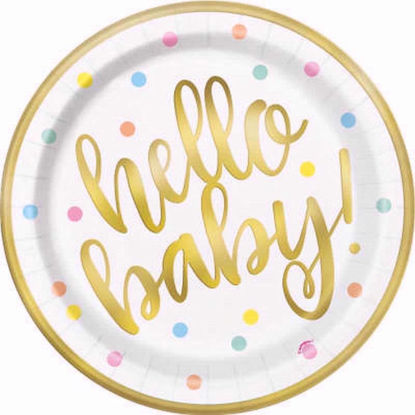 Picture of HELLO BABY PLATES 9INCH 8