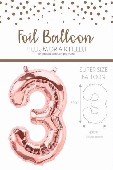 Picture of ROSE GOLD NUMBER 3 BALLOON