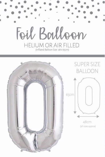 Picture of SILVER NUMBER 0 BALLOON