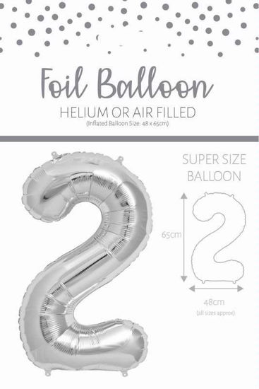 Picture of SILVER NUMBER 2 BALLOON