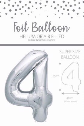 Picture of SILVER NUMBER 4 BALLOON