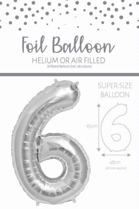 Picture of SILVER NUMBER 6 BALLOON