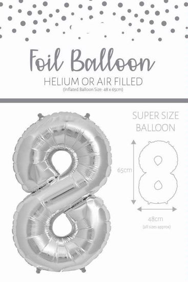 Picture of SILVER NUMBER 8 BALLOON