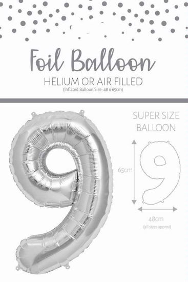 Picture of SILVER NUMBER 9 BALLOON