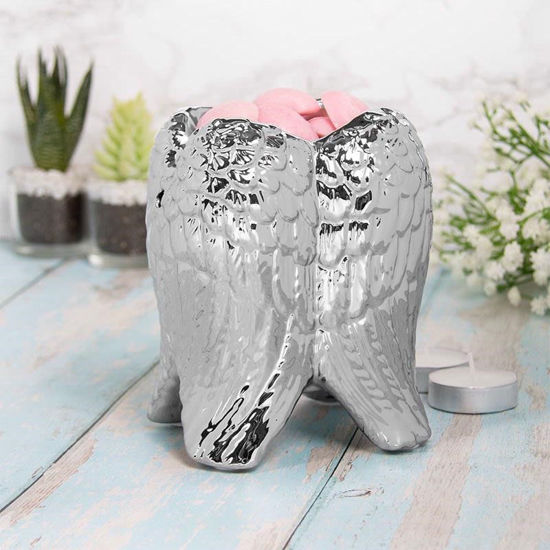 Picture of WAX/OIL WARMER ANGEL WINGS SILVER