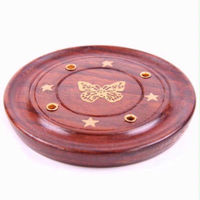 Picture of INCENSE ASHCATCHER ROUND INLAY BUTTERFLY