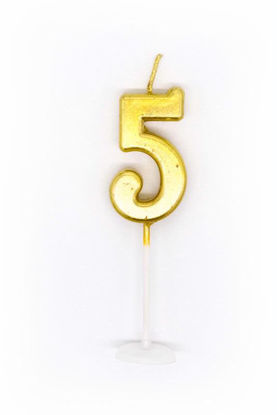 Picture of CANDLE NUMBER 5 GOLD