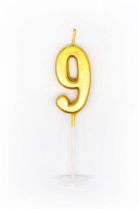 Picture of CANDLE NUMBER 9 GOLD