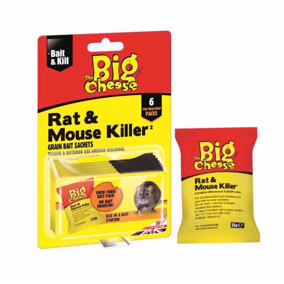 Picture of THE BIG CHEESE RAT& MOUSE GRAIN BAIT 6 X 25G