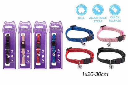 Picture of WORLD OF PETS CAT COLLAR GLITTER BELL