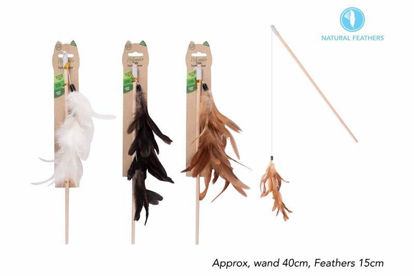 Picture of WORLD OF PETS CAT TOY WAND FEATHER