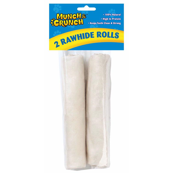 Picture of MUNCH CRUNCH RAWHIDE ROLL MEDIUM 2PK