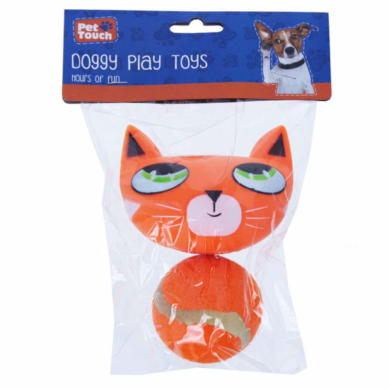 Picture of PET TOUCH TOY VINYL SQUEAKY & BALL 2 PC