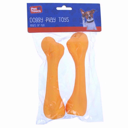 Picture of PET TOUCH TOY VINYL SQUEAKY BONES 2PC