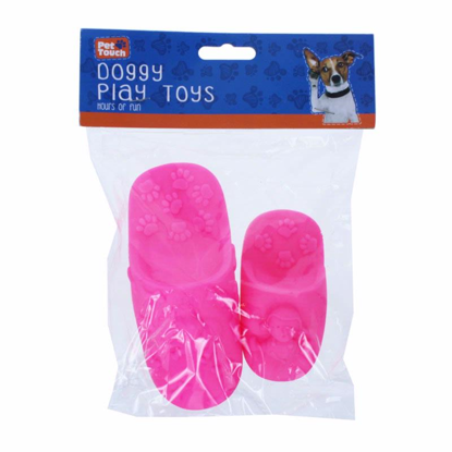 Picture of PET TOUCH TOY VINYL SQUEAKY SLIPPER 2PC