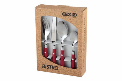 Picture of APOLLO S/S CUTLERY SET 16PCS BISTRO RED