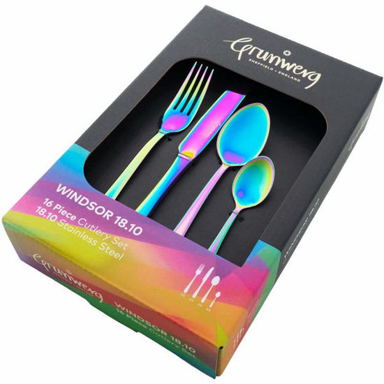 Picture of GRUNWERG CUTLERY SET 16 PCS RAINBOW