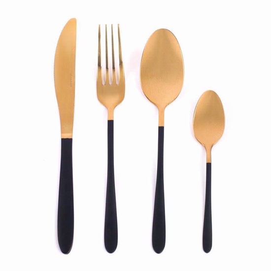 Picture of SALTER NOIR GOLD CUTLERY SET 16PC