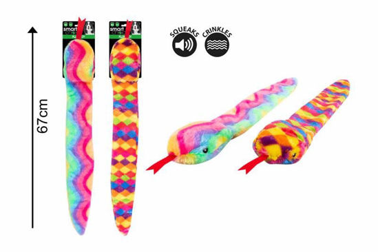 Picture of SMART CHOICE PLUSH RAINBOW SNAKE DOG TOY