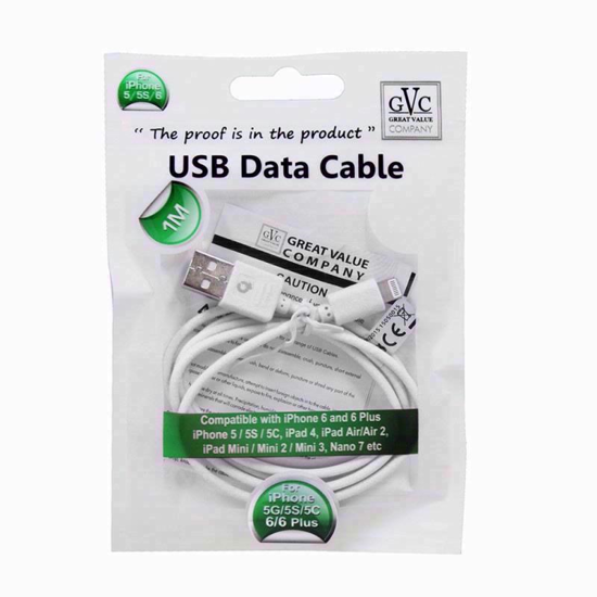 Picture of GVC USB CHARGING CABLE IPHONE 5/6/7/8 +IPAD