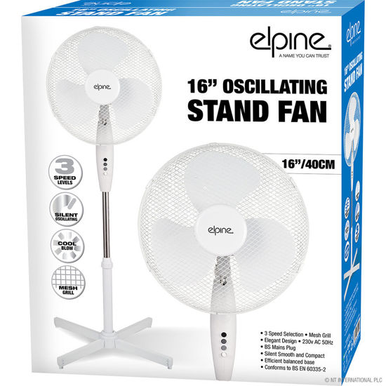 16" Pedestal Stand Fan Cross Leg - White