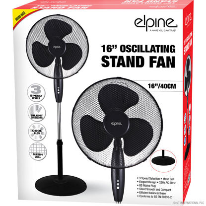 16" Pedestal Stand Fan Round Base - Black